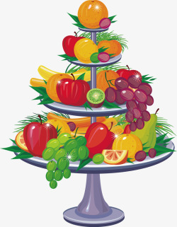 美食边框背景水果盘各种水果高清图片
