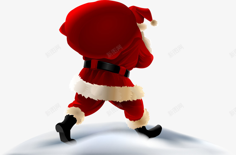 手绘背着礼物行走的圣诞老人png免抠素材_88icon https://88icon.com 卡通 圣诞帽 圣诞老人 圣诞节 手绘 背包袱的圣诞老人 背影 装饰