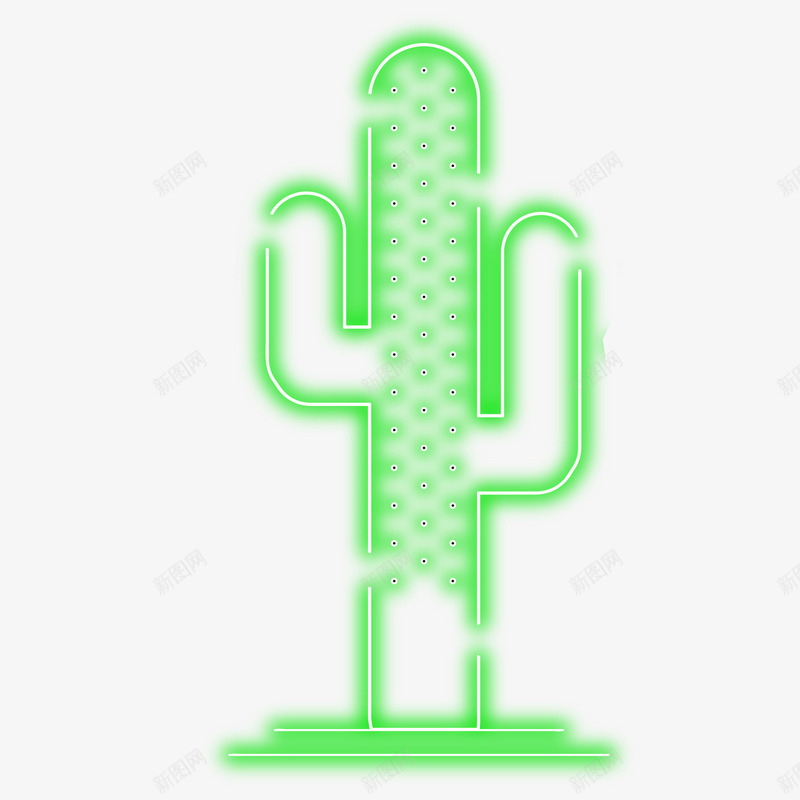 圣诞节霓虹灯仙人掌图png免抠素材_88icon https://88icon.com 仙人掌免抠图 免抠图 发光 圣诞节 多肉植物 植物 灯管 炫光 霓虹灯