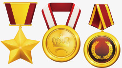 金色奖牌徽章海报元素矢量图素材