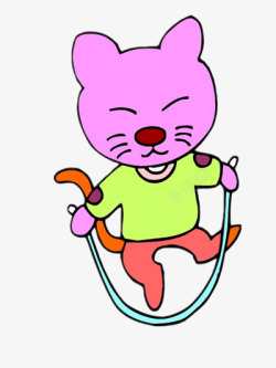 跳绳的小猫咪素材