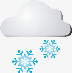 半透明雪花飘落天气预报气象图标图标