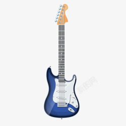 文化艺术节蓝色的电吉他高清图片
