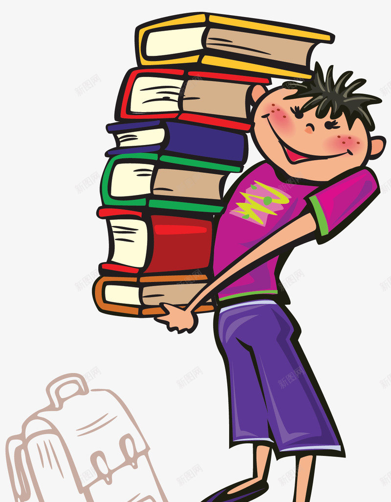 卡通拿着一堆书的男孩矢量图eps免抠素材_88icon https://88icon.com 卡通 可爱 拿着一堆书 男孩 矢量图