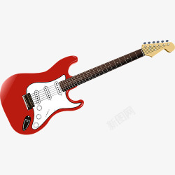红色白制吉他红白木制吉他高清图片