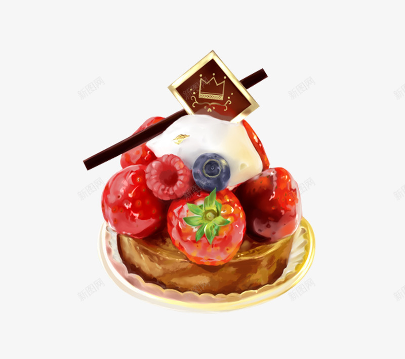 法式甜点png免抠素材_88icon https://88icon.com 卡通手绘 奶油 巧克力 树莓 法式甜点 草莓 蓝莓