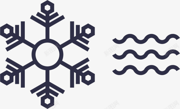 冬季下雪素材简笔画温度天气变化图形图标图标