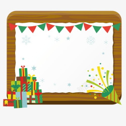 礼物框圣诞节户外广告标语木牌矢量图高清图片