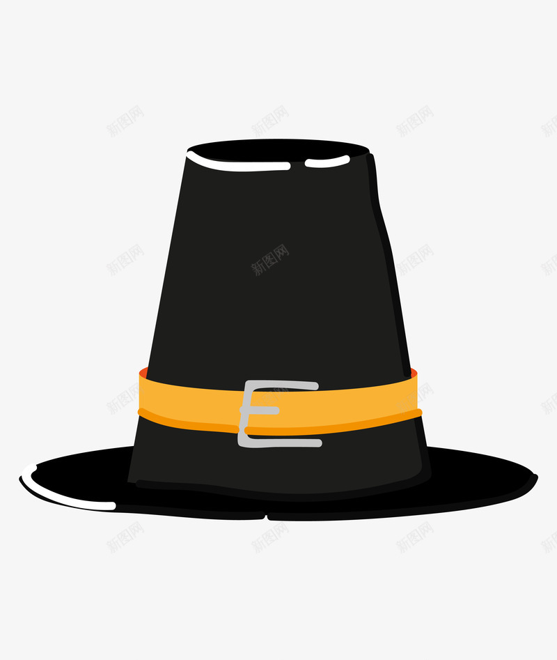 一顶黑色的魔术帽png免抠素材_88icon https://88icon.com 卡通 头饰 帽子 手绘图 系扣 魔术师 魔术帽