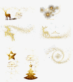 金色鹿圣诞闪耀高清图片