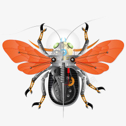创意昆虫蜻蜓翅膀机械昆虫高清图片