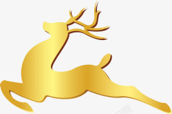 金色闪耀圣诞节麋鹿素材
