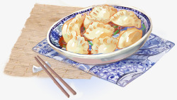 logo中国风手绘新年饺子食物高清图片