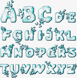 抽象雪花字母数字素材