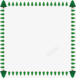 可爱圣诞树装饰边框矢量图素材
