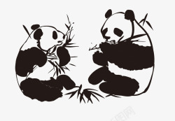 涓婄熊猫吃竹子高清图片