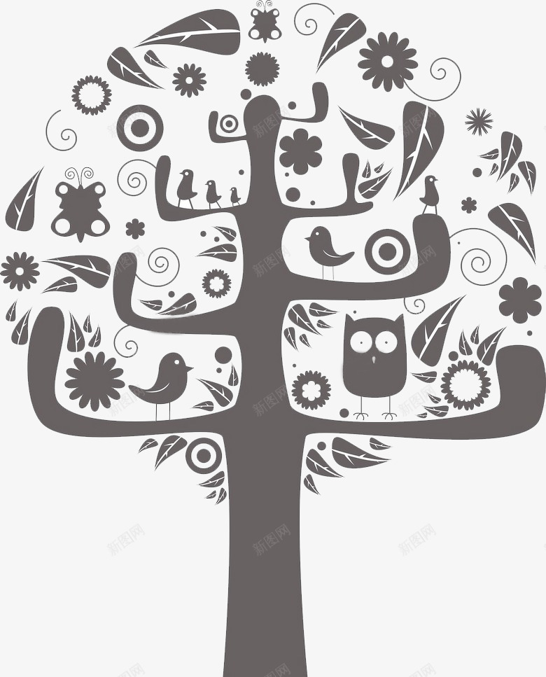 树状图png免抠素材_88icon https://88icon.com ppt大树 免费下载 其他 智慧树 梦想树 矢量树状图 装饰