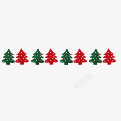 圣诞树串旗帜素材