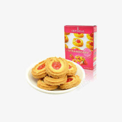 泰国帝皇牌草莓果酱味奶油曲奇饼素材
