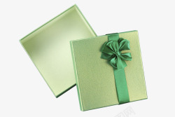 圣诞礼物包装打开的绿色礼物盒高清图片