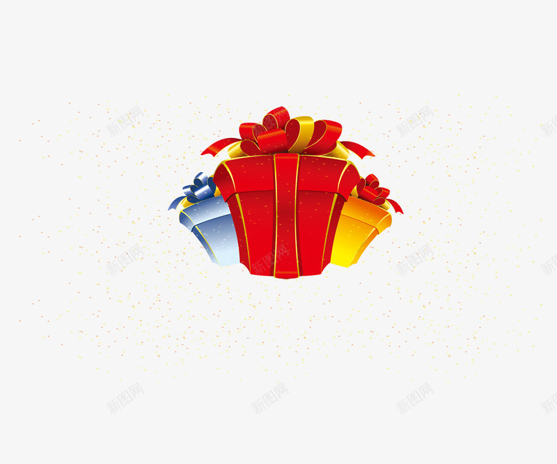 三个礼物盒png免抠素材_88icon https://88icon.com 元旦 圣诞节 新年 装饰图