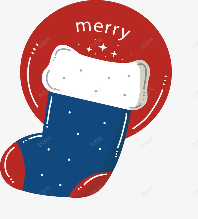 蓝色圣诞袜png免抠素材_88icon https://88icon.com merryChristma merryChristmas 圣诞袜 收礼物 矢量png 蓝色袜子 袜子