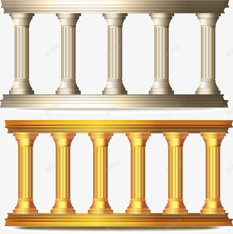 华丽柱子png免抠素材_88icon https://88icon.com 柱子 金色 银色