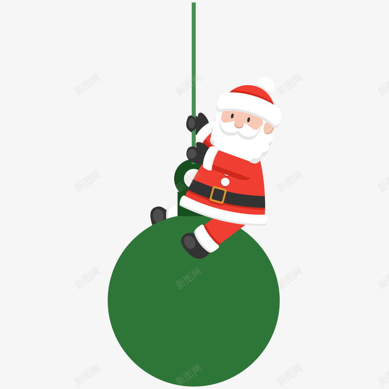 卡通坐在吊球上的圣诞老人png免抠素材_88icon https://88icon.com 卡通圣诞老人 圣诞吊球 圣诞节 彩球 绿色 节日