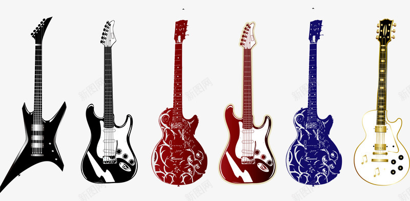 手绘彩色各种音乐电吉他png免抠素材_88icon https://88icon.com 各种电吉他 平面吉他素材 彩色的电吉他 手绘的电吉他 矢量吉他