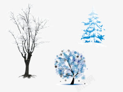雪花覆盖被雪覆盖的树高清图片