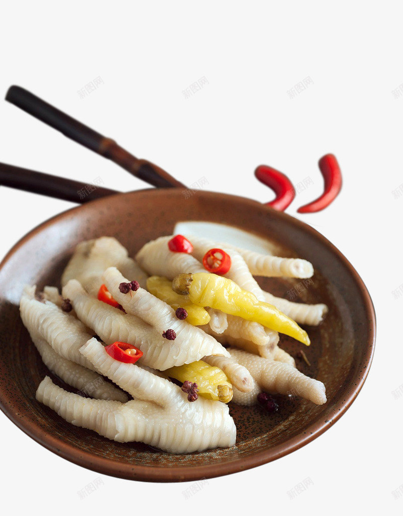 泡椒凤爪png免抠素材_88icon https://88icon.com 筷子 美食 辣椒 食品
