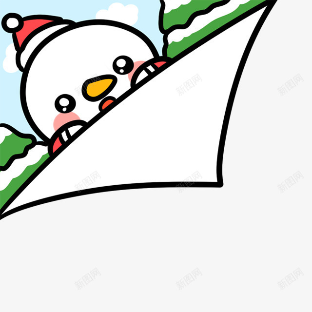 雪人角边框装饰png免抠素材_88icon https://88icon.com 装饰 边框 雪人