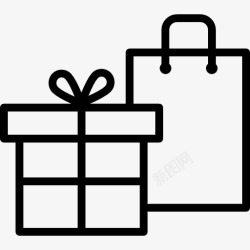 圣诞节标志礼品盒图标高清图片
