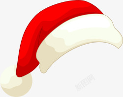 白色毛球圣诞节红色圣诞帽高清图片
