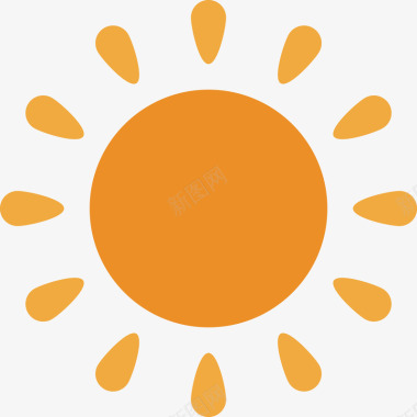橘黄色小太阳图标图标