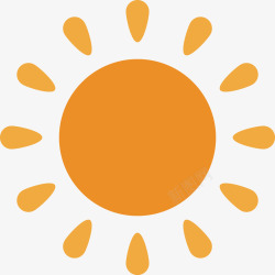 橘黄色的太阳橘黄色小太阳图标高清图片