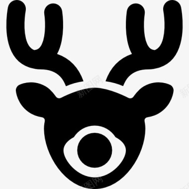 麋鹿角驯鹿图标图标