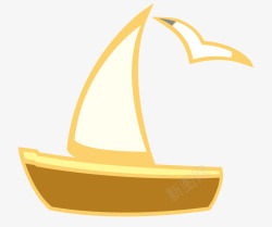 黄色的小船矢量图素材