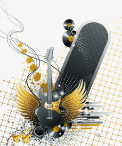 金色翅膀吉他动感素材