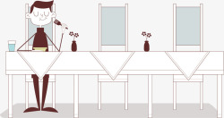 用餐的咖啡厅桌椅矢量图素材