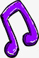 紫色音符蜡笔手绘卡通素材