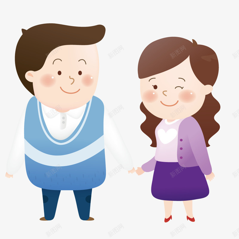 丈夫牵着妻子矢量图ai免抠素材_88icon https://88icon.com 创意 夫妻 手绘 插画 欢乐的夫妻 爱情 矢量人物 矢量图 老婆大人