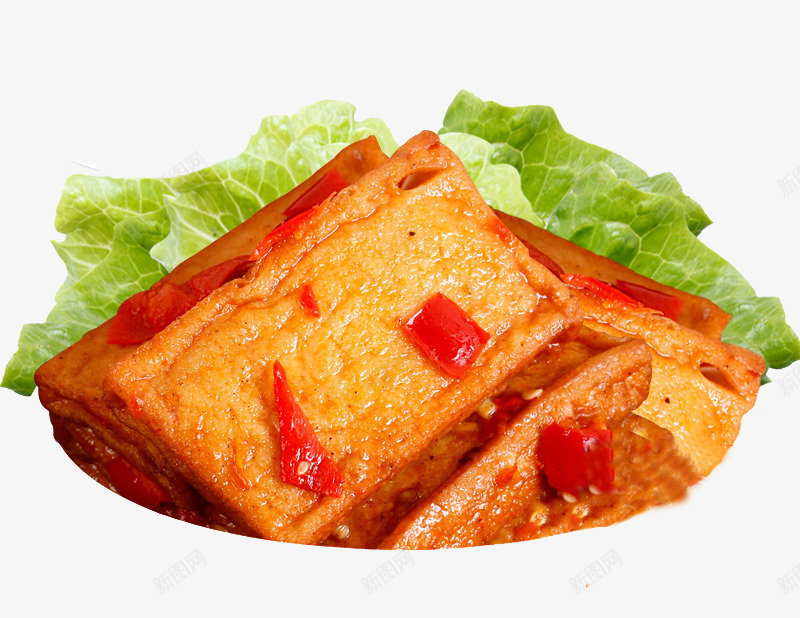 零食豆腐干png免抠素材_88icon https://88icon.com 生菜 红辣椒 豆腐块 麻辣豆腐