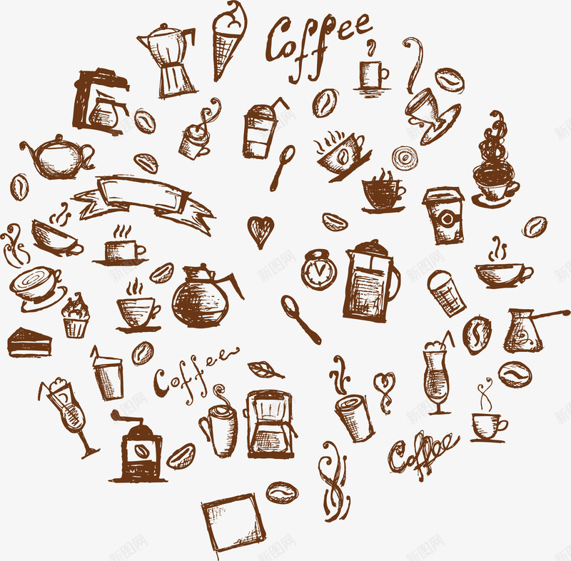 创意节日圆形装饰图案棕色png免抠素材_88icon https://88icon.com 创意节日圆形装饰图案 卡片底纹 圆形 抽象圆 海报装饰