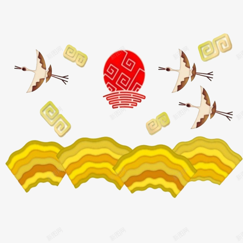 白鹤祥云花纹边框背景新年贺卡png免抠素材_88icon https://88icon.com 新年 新年背景 新年贺卡 白鹤祥云 祥云 祥云背景