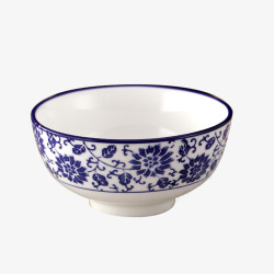 蓝色碗产品实物蓝色花纹陶瓷青花碗高清图片