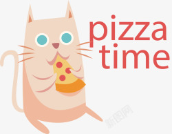 吃撑的猫咪吃披萨的猫咪高清图片