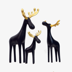 北欧麋鹿装饰画磨砂金角麋鹿高清图片