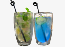 两杯夏日冰饮素材