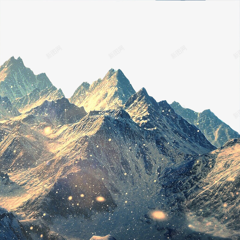 奇妙美丽的雪景色psd免抠素材_88icon https://88icon.com 山峰 雪山 雪山坡 飞雪 高山